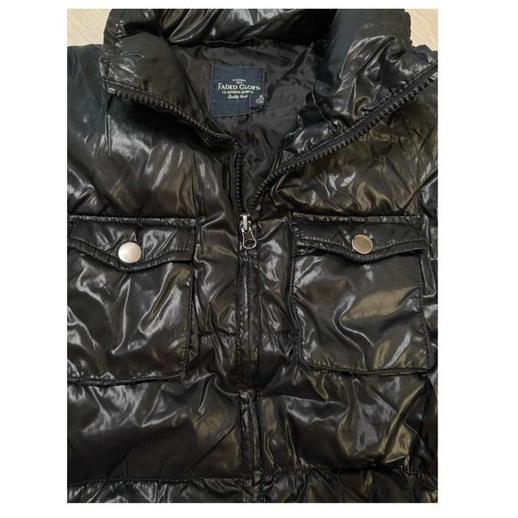 Faded Glory Black Puffer Vest Quilted Zip Front Pockets Size L - Picture 2 of 11